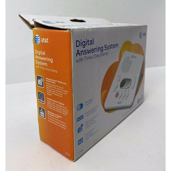 AT&T 1740 Digital Answering Machine System 60 Minutes Remote Access Telephone - Picture 3 of 5